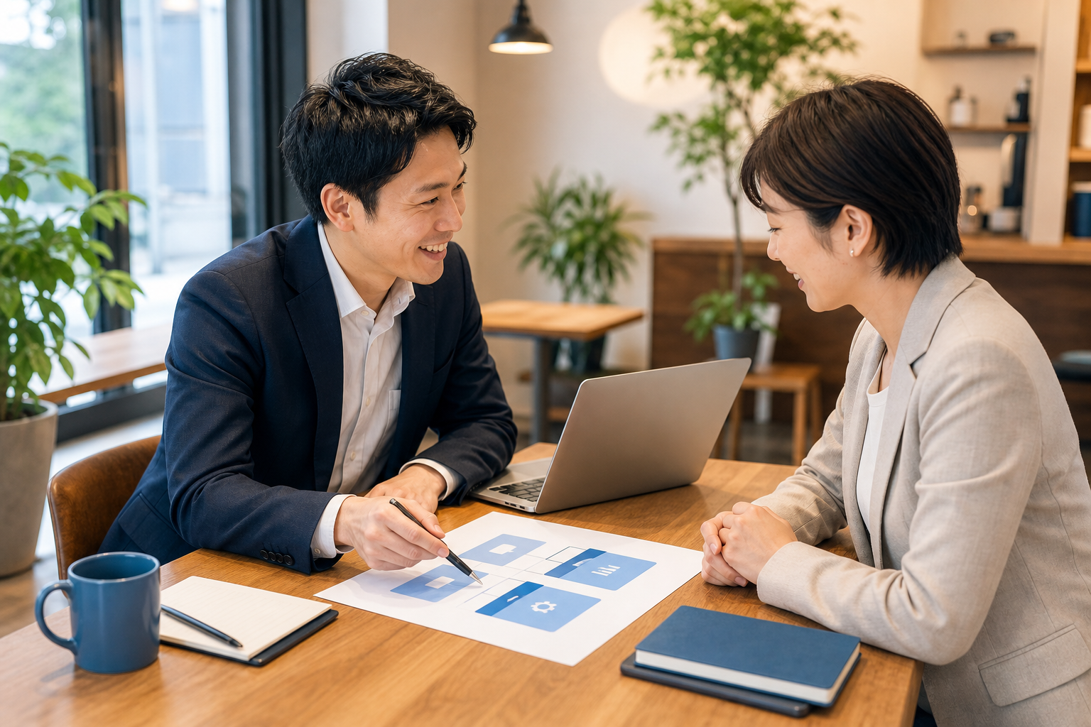 無料相談で業務内容を整理するイメージ