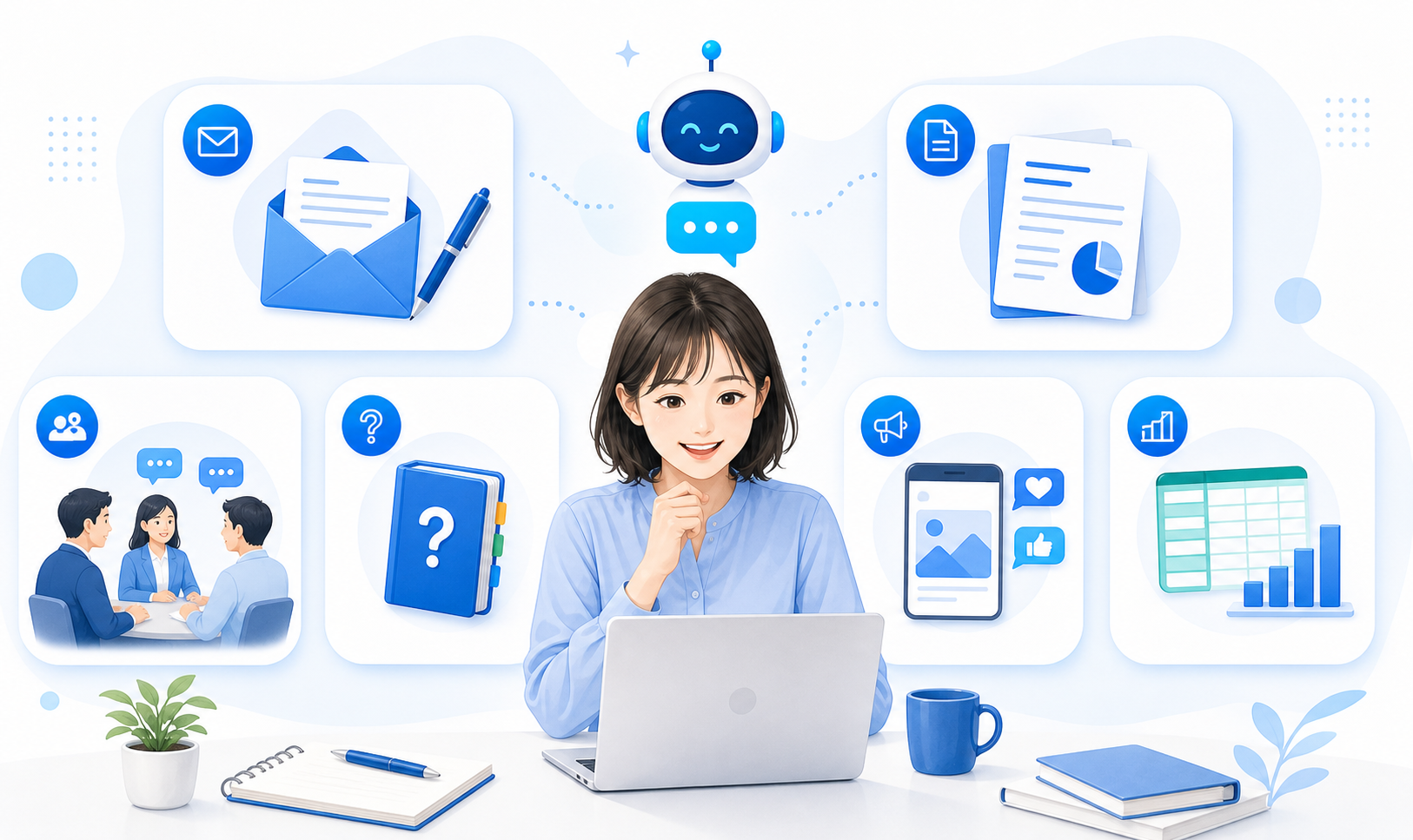 AIで相談事例を整理するイメージ