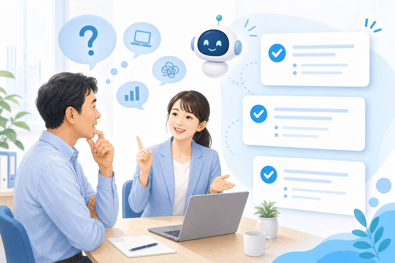 無料相談で疑問を解消するイメージ